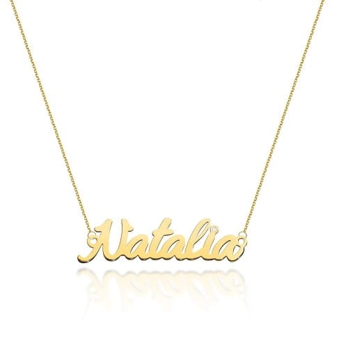 Naszyjnik z żółtego złota z diamentem 0,005ct Natalia The Diamonds BC-67-Natalia