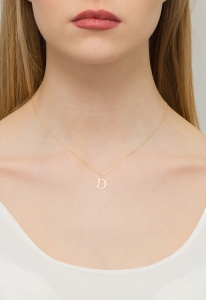 Naszyjnik z żółtego złota z diamentem 0,005ct mała literka D The Diamonds BC-69-mała-D