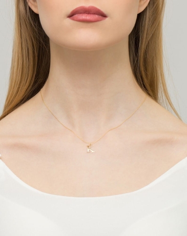 Przejdź do produktu Naszyjnik z żółtego złota z diamentem 0,005ct mała literka K The Diamonds