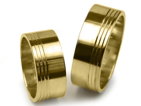 Obrączki ślubne z żółtego złota płaskie 8mm Estetic E242