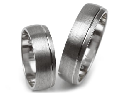 Obrączki ślubne z białego złota półokrągłe 6mm Estetic E057-b