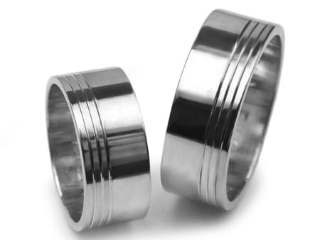 Obrączki ślubne z białego złota płaskie 8mm Estetic E242-b