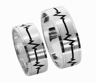 Obrączki ślubne z białego złota płaskie 7mm Remember R010-b