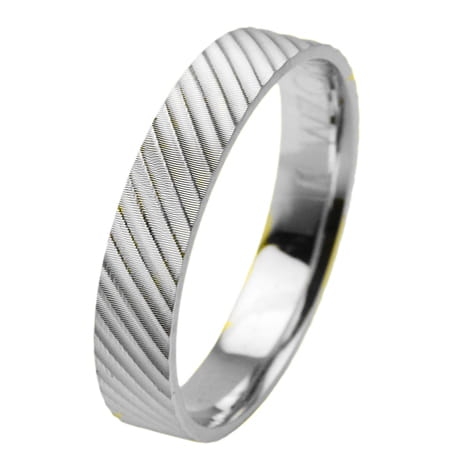 Obrączka modułowa z białego złota płaska 4mm Modular M010-4mm-b