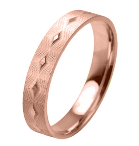 Obrączka modułowa z różowego złota płaska 4mm Modular  M015-4mm-r