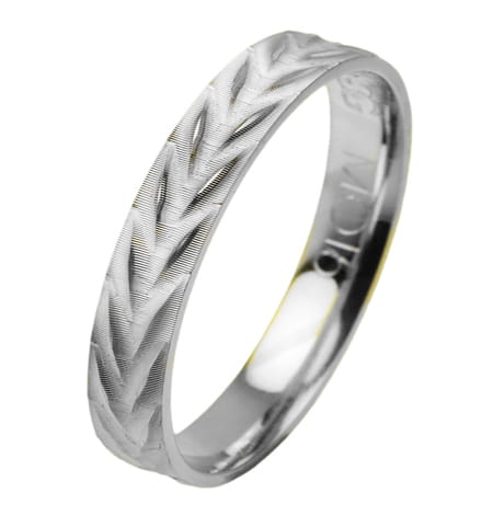 Obrączka modułowa z białego złota płaska 4mm Modular M016-4mm-b