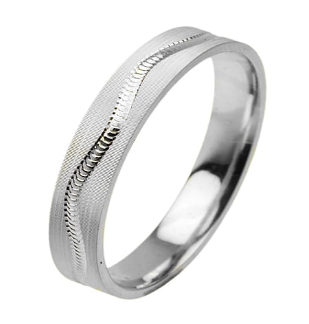 Obrączka modułowa z białego złota płaska 4mm Modular M019-4mm-b