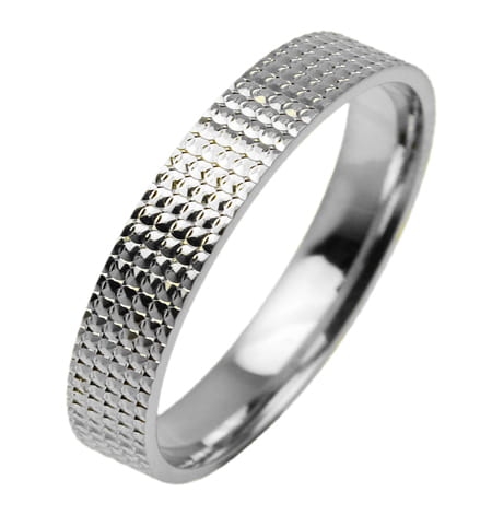 Obrączka modułowa z białego złota płaska 4mm Modular M009-4mm-b