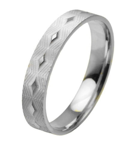 Obrączka modułowa z białego złota płaska 4mm Modular M015-4mm-b