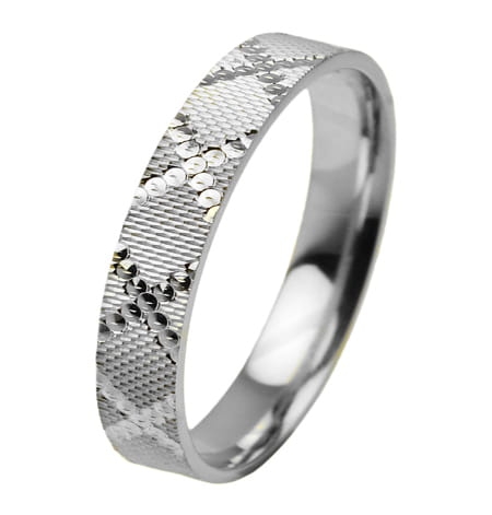 Obrączka modułowa z białego złota płaska 4mm Modular M017-4mm-b