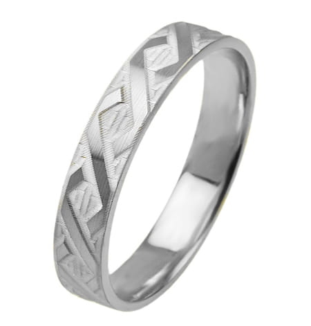 Obrączka modułowa z białego złota płaska 4mm Modular M018-4mm-b