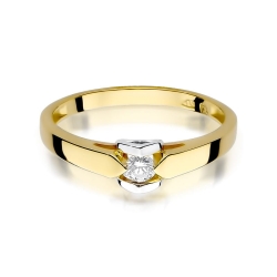 Pierścionek zaręczynowy z żółtego złota z diamentem 0,09ct Fire Of Love BW-320-0,09ct