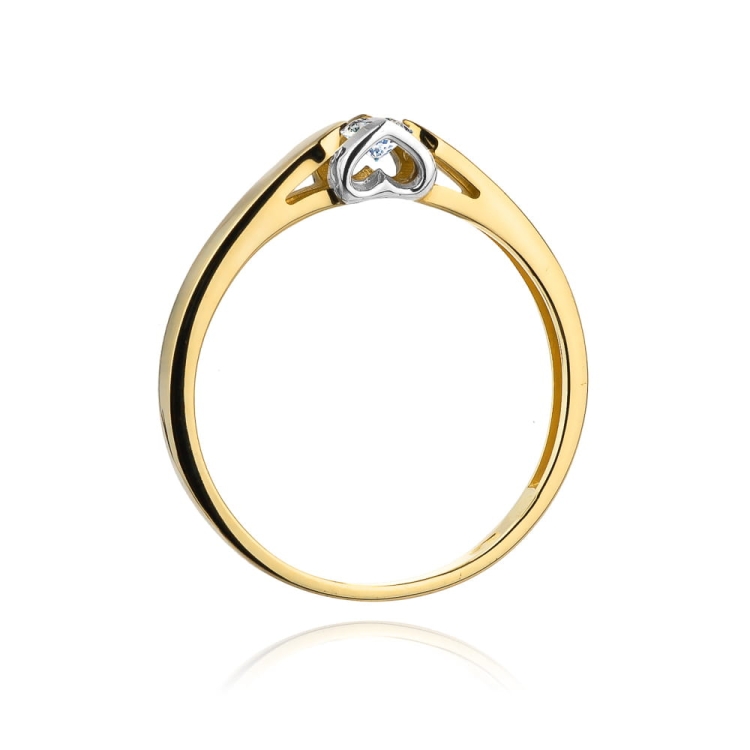 Pierścionek zaręczynowy z żółtego złota z diamentem 0,09ct Fire Of Love BW-320-0,09ct