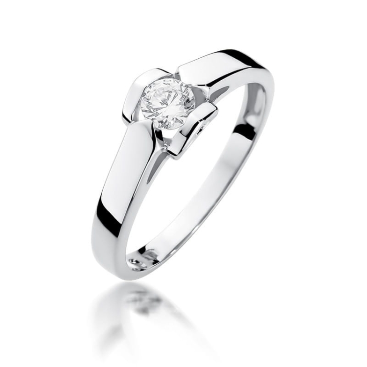 Pierścionek zaręczynowy z białego złota z diamentem 0,30ct Fire Of Love BW-320-0,30ct-b