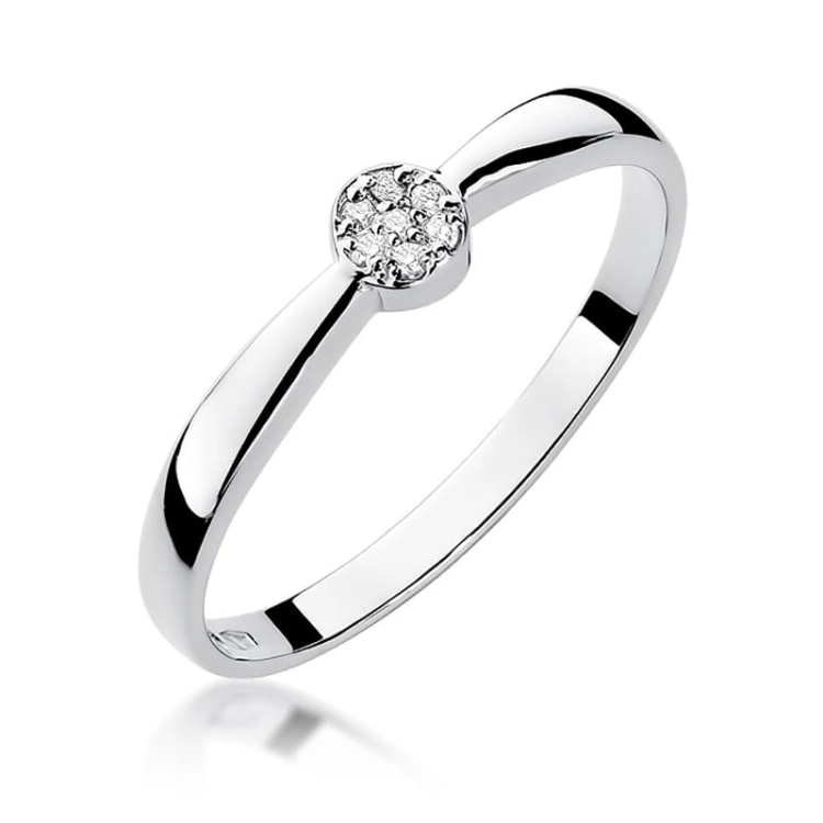 Pierścionek zaręczynowy z białego złota z diamentami 0,04ct Fire Of Love BW-322-b