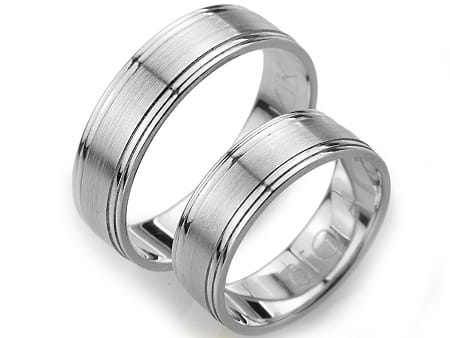 Obrączki ślubne z białego złota płaskie 6mm Always S015-b