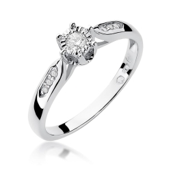 Pierścionek zaręczynowy z białego złota z diamentami 0,11ct Fire Of Love BW-328-b