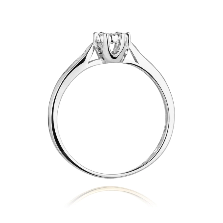 Pierścionek zaręczynowy z białego złota z diamentami 0,11ct Fire Of Love BW-328-b