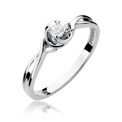 Pierścionek zaręczynowy z białego złota z diamentem 0,10ct Fire Of Love BW-329-b