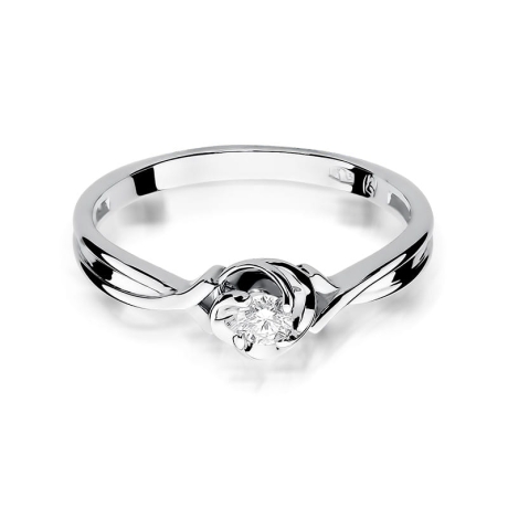 Przejdź do produktu Pierścionek zaręczynowy z białego złota z diamentem 0,10ct Fire Of Love