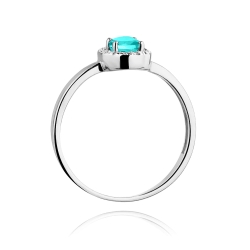 Pierścionek zaręczynowy z białego złota z szmaragdem i diamentami 0,08ct Fire Of Love BW-330-szmaragd-b