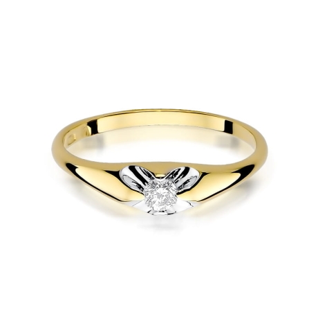 Przejdź do produktu Pierścionek zaręczynowy z żółtego złota z diamentem 0,10ct Fire Of Love