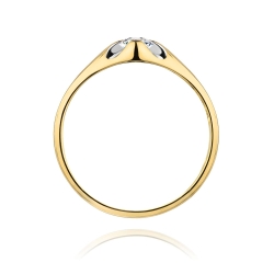 Pierścionek zaręczynowy z żółtego złota z diamentem 0,10ct Fire Of Love BW-331