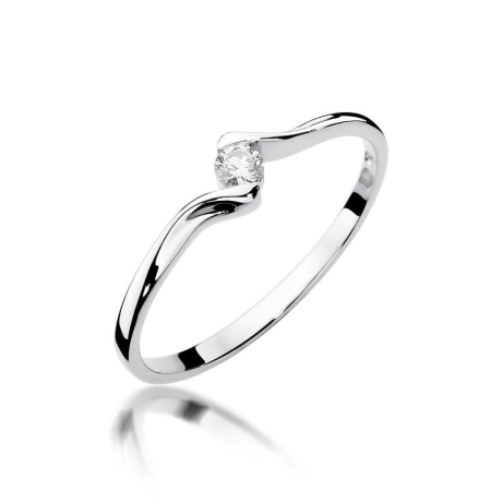 Przejdź do produktu Pierścionek zaręczynowy z białego złota z diamentem 0,09ct Fire Of Love 
