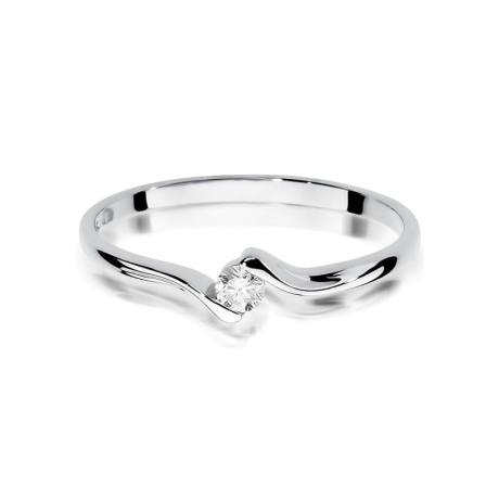 Przejdź do produktu Pierścionek zaręczynowy z białego złota z diamentem 0,09ct Fire Of Love 