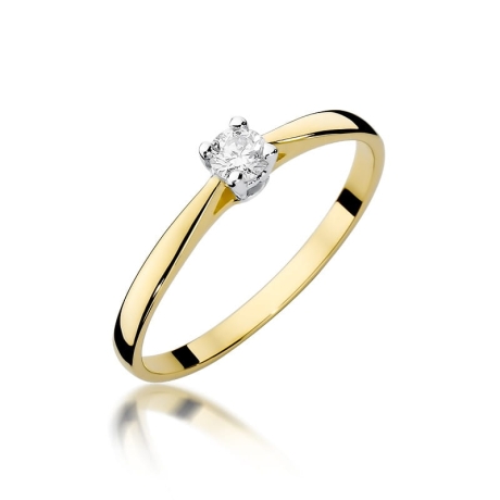 Przejdź do produktu Pierścionek zaręczynowy z żółtego złota z diamentem 0,15ct Fire Of Love
