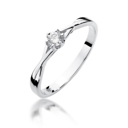 Pierścionek zaręczynowy z białego złota z diamentem 0,12ct Fire Of Love BW-340-0,12ct-b