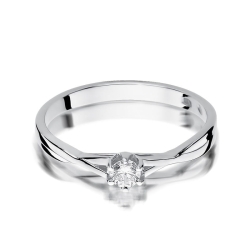 Pierścionek zaręczynowy z białego złota z diamentem 0,12ct Fire Of Love BW-340-0,12ct-b