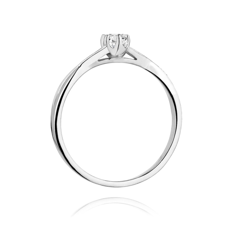 Pierścionek zaręczynowy z białego złota z diamentem 0,12ct Fire Of Love BW-340-0,12ct-b