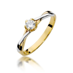 Pierścionek zaręczynowy z żółtego złota z diamentem 0,23ct Fire Of Love BW-340-0,23ct