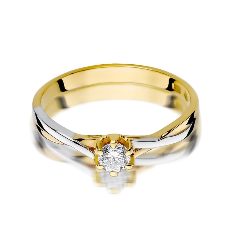 Przejdź do produktu Pierścionek zaręczynowy z żółtego złota z diamentem 0,23ct Fire Of Love
