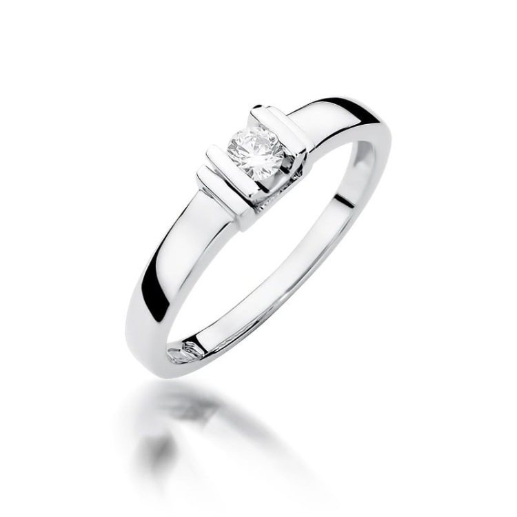 Pierścionek zaręczynowy z białego złota z diamentem 0,10ct Fire Of Love BW-343-b