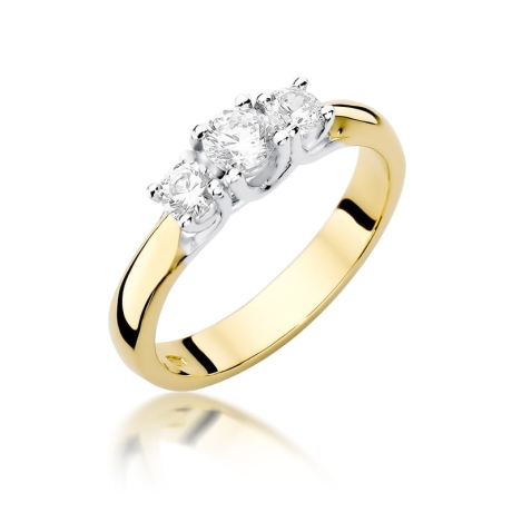 Przejdź do produktu Pierścionek zaręczynowy z żółtego złota z diamentami 0,49ct Fire Of Love 