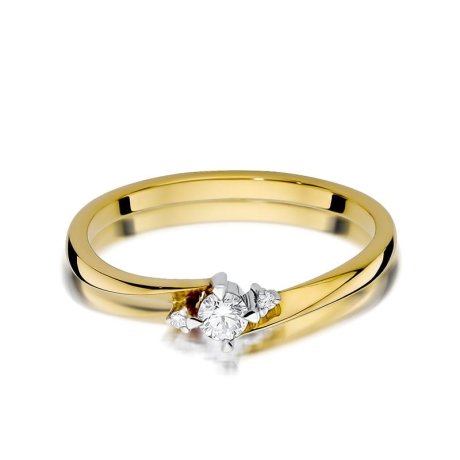 Przejdź do produktu Pierścionek zaręczynowy z żółtego złota z diamentami 0,12ct Fire Of Love