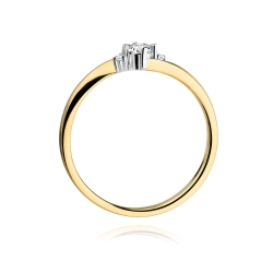 Pierścionek zaręczynowy z żółtego złota z diamentami 0,12ct Fire Of Love BW-346-0,12ct