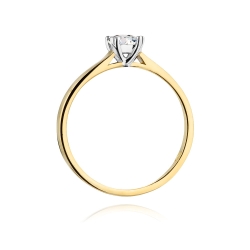 Pierścionek zaręczynowy z żółtego złota z diamentem 0,30ct Fire Of Love BW-347