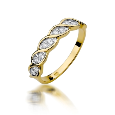 Przejdź do produktu Pierścionek zaręczynowy z żółtego złota z diamentami 0,20ct Fire Of Love 