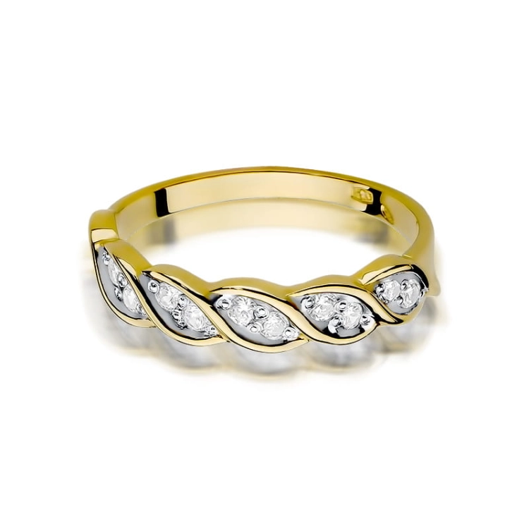 Pierścionek zaręczynowy z żółtego złota z diamentami 0,20ct Fire Of Love BW-349