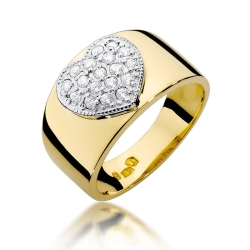 Pierścionek zaręczynowy z żółtego złota z diamentami 0,26ct Fire Of Love BW-352