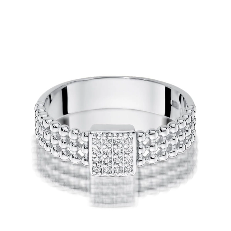 Pierścionek zaręczynowy z białego złota z diamentami 0,08ct Fire Of Love BW-353-b