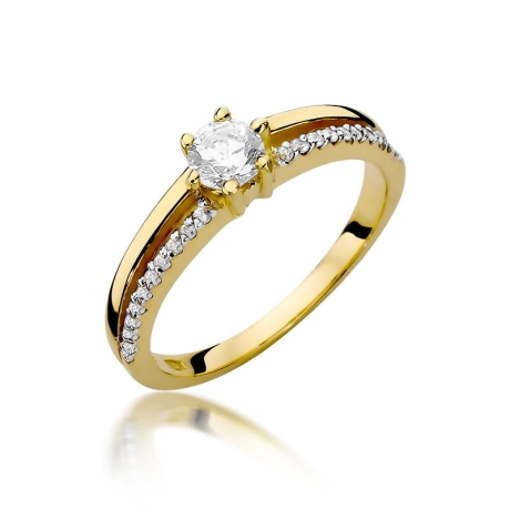 Przejdź do produktu Pierścionek zaręczynowy z żółtego złota z diamentami 0,40ct Fire Of Love 