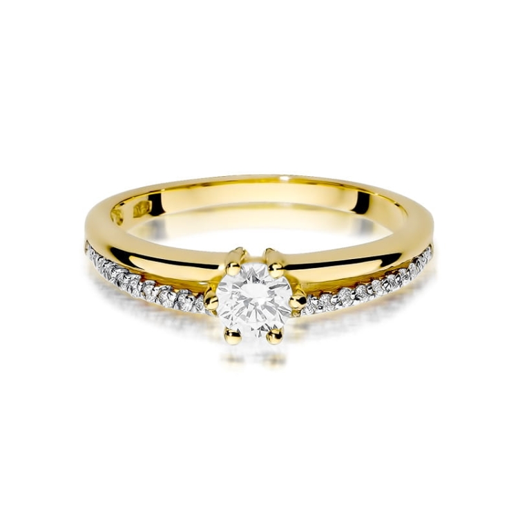 Pierścionek zaręczynowy z żółtego złota z diamentami 0,40ct Fire Of Love BW-355