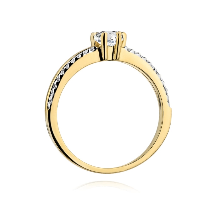 Pierścionek zaręczynowy z żółtego złota z diamentami 0,40ct Fire Of Love BW-355