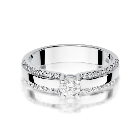 Przejdź do produktu Pierścionek zaręczynowy z białego złota z diamentami 0,45ct Fire Of Love