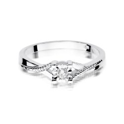Pierścionek zaręczynowy z białego złota z diamentem 0,08ct Fire Of Love BW-361-b