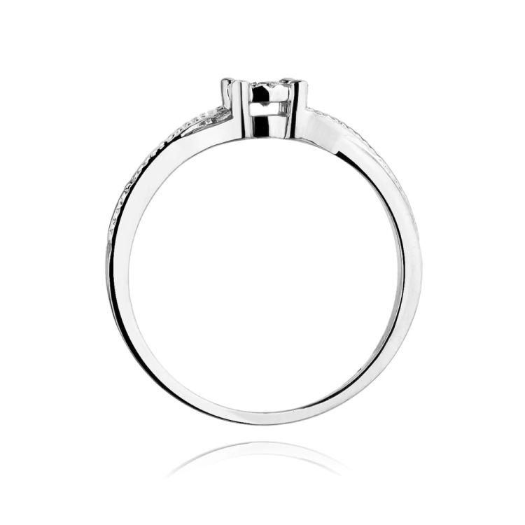 Pierścionek zaręczynowy z białego złota z diamentem 0,08ct Fire Of Love BW-361-b